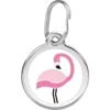 Red Dingo Flamingo Stainless Steel Personalized Dog & Cat ID Tag