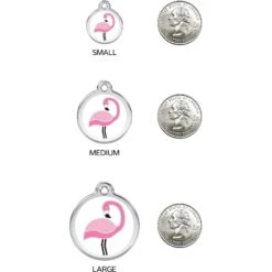 Red Dingo Flamingo Stainless Steel Personalized Dog & Cat ID Tag -PetSafe Kong Shop 260150 PT8. AC SS1800 V1617687407