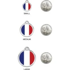 Red Dingo French Flag Stainless Steel Personalized Dog & Cat ID Tag -PetSafe Kong Shop 260156 PT8. AC SS1800 V1617688318