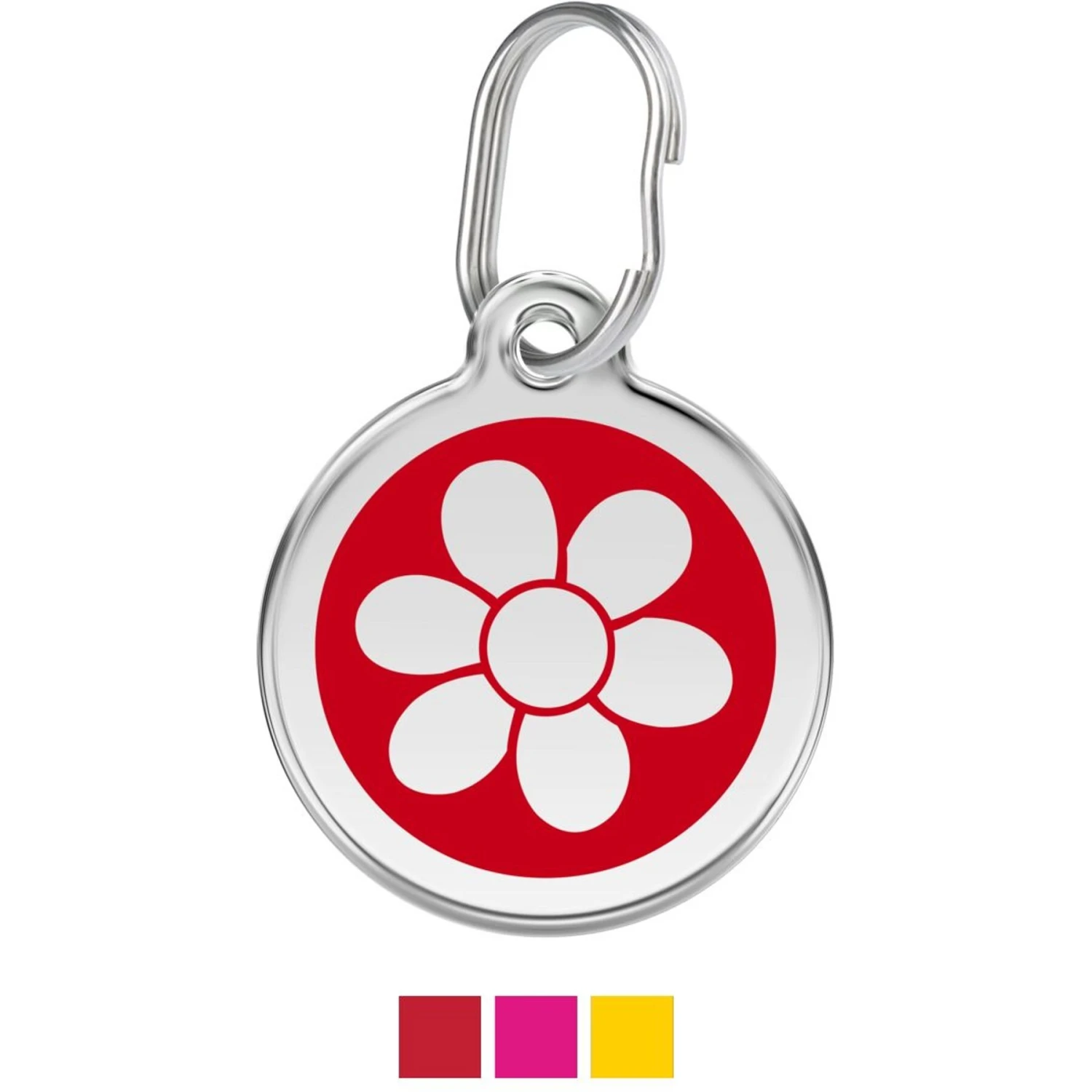 Red Dingo Flower Stainless Steel Personalized Dog & Cat ID Tag 1 Red Dingo Flower Stainless Steel Personalized Dog & Cat ID Tag