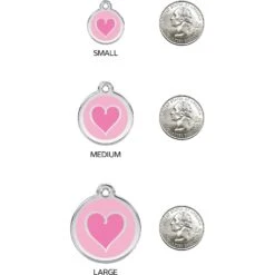 Red Dingo 2 Toned Heart Stainless Steel Personalized Dog & Cat ID Tag -PetSafe Kong Shop 260195 PT8. AC SS1800 V1617701802