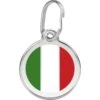 Red Dingo Italian Flag Stainless Steel Personalized Dog & Cat ID Tag
