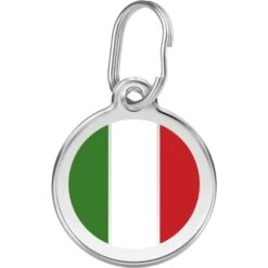Red Dingo Italian Flag Stainless Steel Personalized Dog & Cat ID Tag