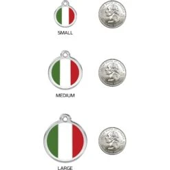 Red Dingo Italian Flag Stainless Steel Personalized Dog & Cat ID Tag -PetSafe Kong Shop 260274 PT8. AC SS1800 V1617689812