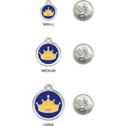 Red Dingo King's Crown Stainless Steel Personalized Dog & Cat ID Tag, Blue -PetSafe Kong Shop 260278 PT8. AC SS1800 V1617701501