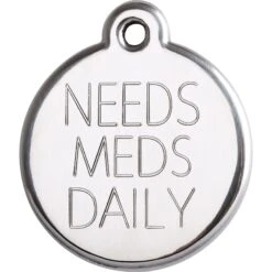 Red Dingo Medical Alert Stainless Steel Personalized Dog & Cat ID Tag -PetSafe Kong Shop 260305 PT5. AC SS1800 V1610291246