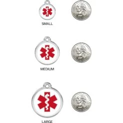 Red Dingo Medical Alert Stainless Steel Personalized Dog & Cat ID Tag -PetSafe Kong Shop 260305 PT8. AC SS1800 V1617685899