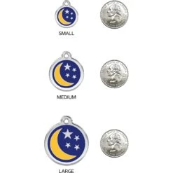 Red Dingo Moon & Stars Stainless Steel Personalized Dog & Cat ID Tag -PetSafe Kong Shop 260313 PT8. AC SS1800 V1617700009
