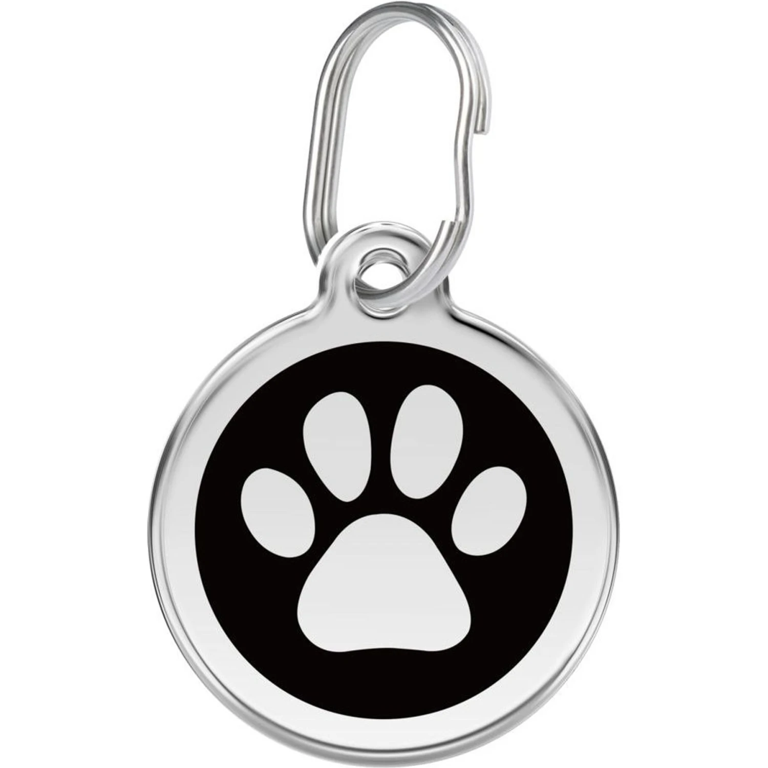 Red Dingo Paw Print Stainless Steel Personalized Dog & Cat ID Tag 1 Red Dingo Paw Print Stainless Steel Personalized Dog & Cat ID Tag