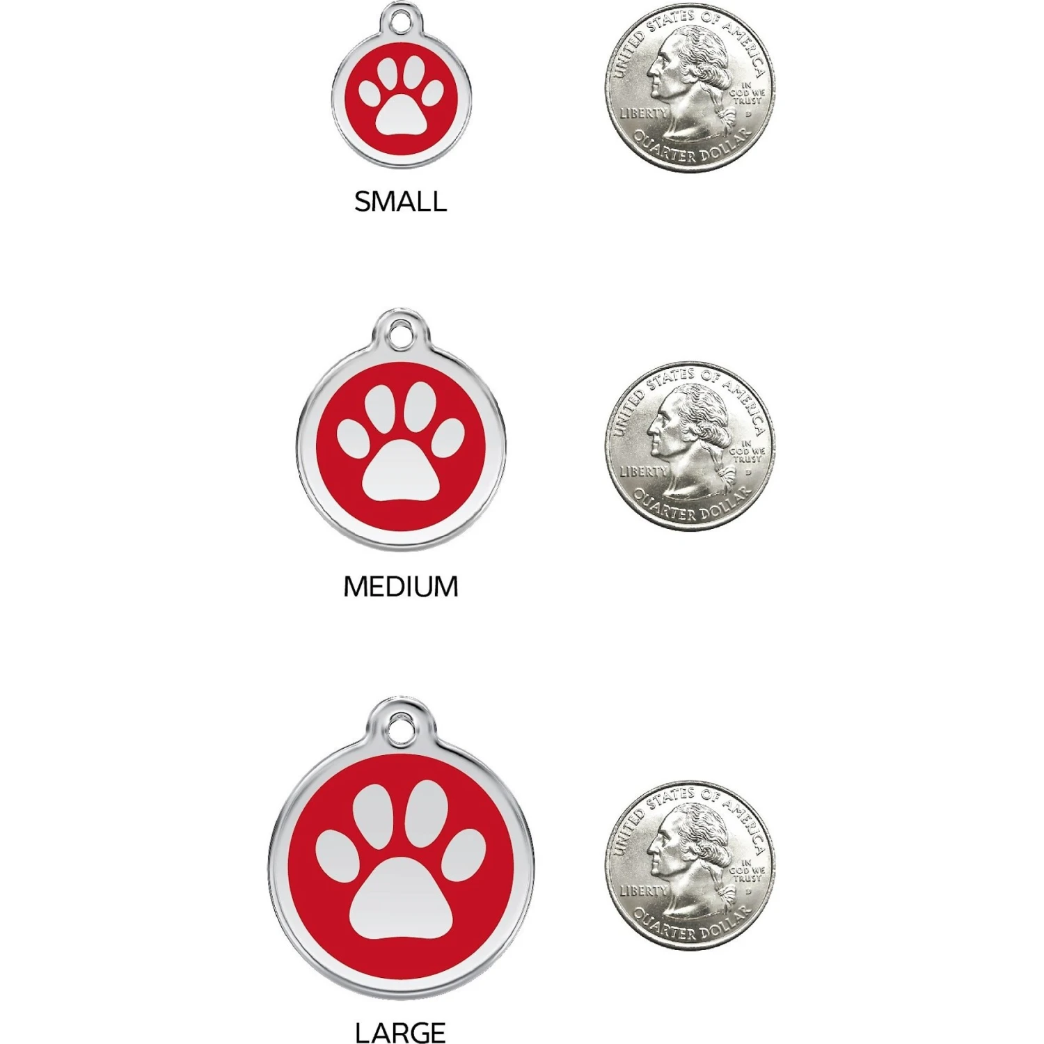 Red Dingo Paw Print Stainless Steel Personalized Dog & Cat ID Tag 8 Red Dingo Paw Print Stainless Steel Personalized Dog & Cat ID Tag - Image 8