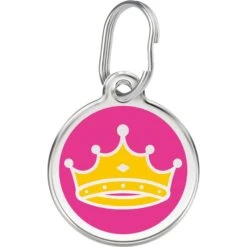Red Dingo Queen's Crown Stainless Steel Personalized Dog & Cat ID Tag