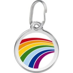 Red Dingo Rainbow Stainless Steel Personalized Dog & Cat ID Tag