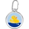 Red Dingo Rubber Duck Stainless Steel Personalized Dog & Cat ID Tag