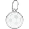 Red Dingo Soccer Ball Stainless Steel Personalized Dog & Cat ID Tag