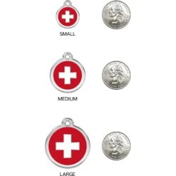 Red Dingo Swiss Flag Stainless Steel Personalized Dog & Cat ID Tag -PetSafe Kong Shop 260464 PT8. AC SS1800 V1617697914