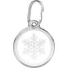 Red Dingo Snowflake Stainless Steel Personalized Dog & Cat ID Tag