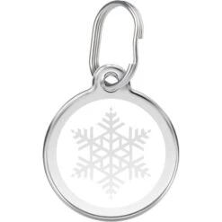 Red Dingo Snowflake Stainless Steel Personalized Dog & Cat ID Tag