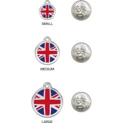 Red Dingo United Kingdom Flag Stainless Steel Personalized Dog & Cat ID Tag -PetSafe Kong Shop 260649 PT8. AC SS1800 V1617682909
