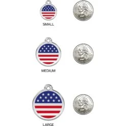 Red Dingo USA Flag Stainless Steel Personalized Dog & Cat ID Tag -PetSafe Kong Shop 260655 PT8. AC SS1800 V1617698809