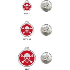 Red Dingo Skull & Crossbones Stainless Steel Personalized Dog & Cat ID Tag -PetSafe Kong Shop 260666 PT8. AC SS1800 V1617685017