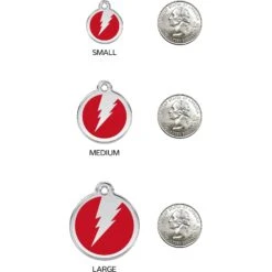 Red Dingo Lightning Bolt Stainless Steel Personalized Dog & Cat ID Tag -PetSafe Kong Shop 260734 PT8. AC SS1800 V1617697307
