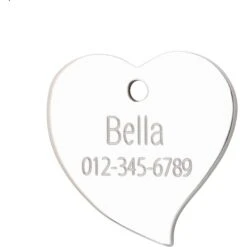 Red Dingo Heart Crystal Diamante Stainless Steel Personalized Dog & Cat ID Tag -PetSafe Kong Shop 260787 PT3. AC SS1800 V1617410251