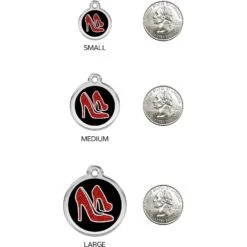 Red Dingo Glitter Shoe Stainless Steel Personalized Dog & Cat ID Tag -PetSafe Kong Shop 260867 PT8. AC SS1800 V1617687696