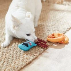 Frisco Road Trip Jerky & Pretzel Plush Squeaky Dog Toy, 2 Count -PetSafe Kong Shop 262012 PT3. AC SS1800 V1619792018