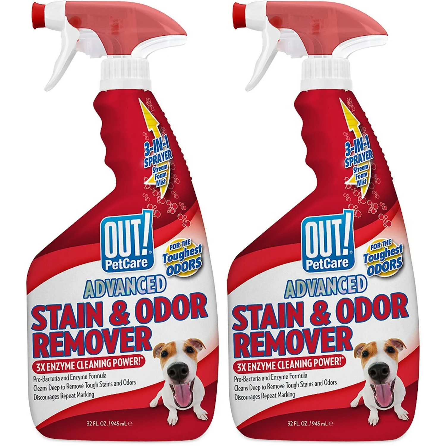 OUT! PetCare Advanced Stain & Odor Remover, 32-oz Bottle, 2 Count 1 OUT! PetCare Advanced Stain & Odor Remover, 32-oz Bottle, 2 Count