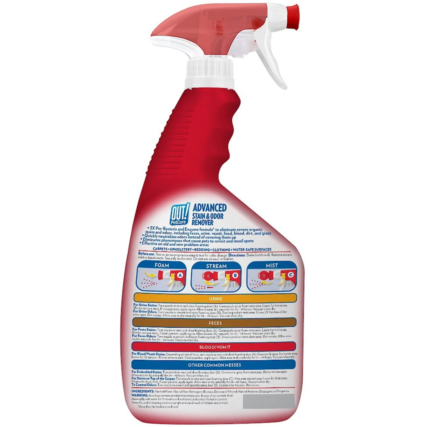 OUT! PetCare Advanced Stain & Odor Remover, 32-oz Bottle, 2 Count 2 OUT! PetCare Advanced Stain & Odor Remover, 32-oz Bottle, 2 Count - Image 2