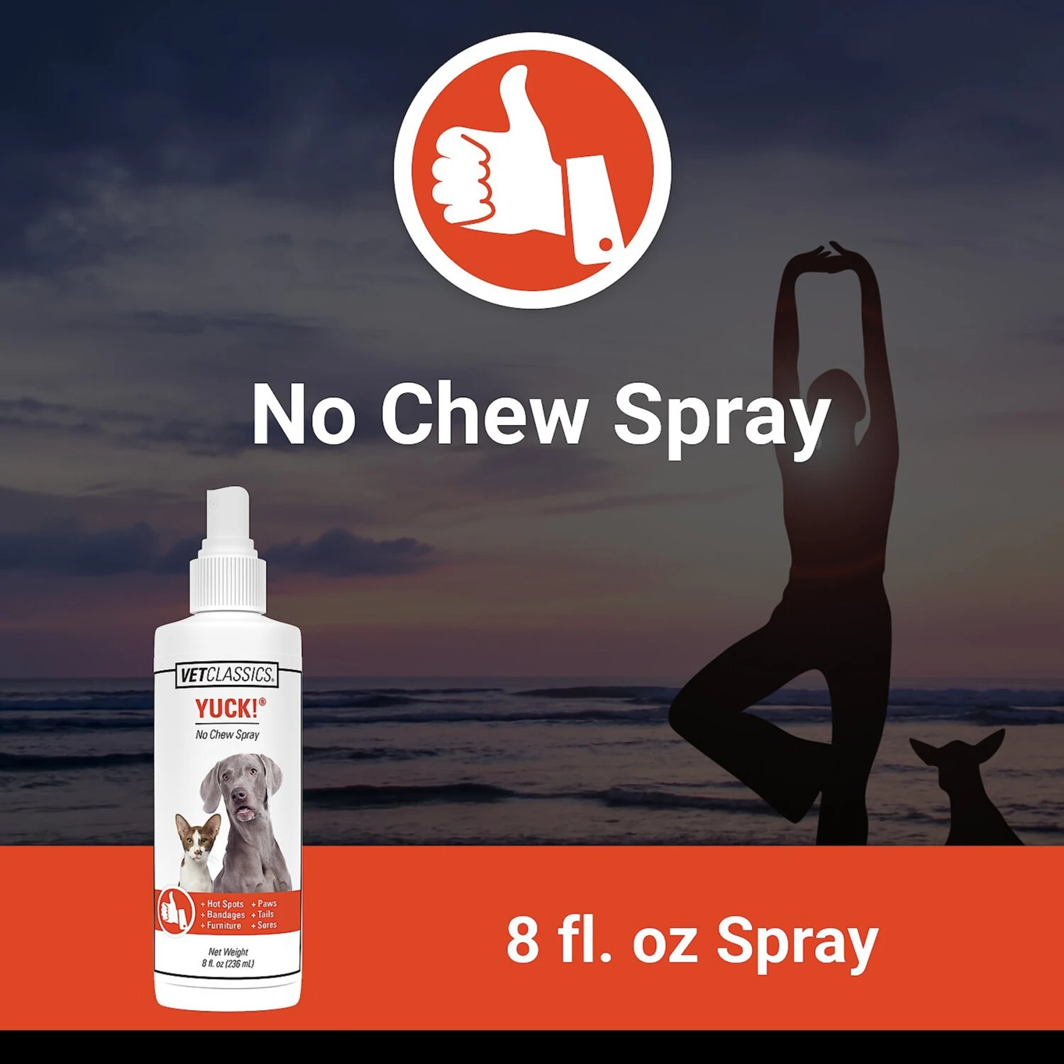 VetClassics YUCK! No Chew Dog & Cat Spray, 8-oz Bottle 4 VetClassics YUCK! No Chew Dog & Cat Spray, 8-oz Bottle - Image 4