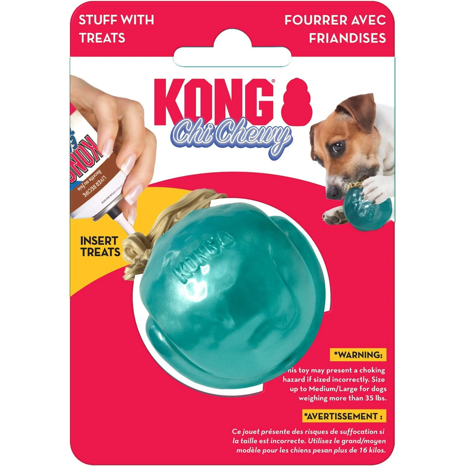 KONG ChiChewy Ball Dog Toy, Color Varies 4 KONG ChiChewy Ball Dog Toy, Color Varies - Image 4