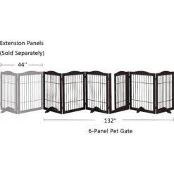 Unipaws 31.5-in 6 Panel Freestanding Wooden Wire Dog & Cat Gate, Espresso 10 Unipaws 31.5-in 6 Panel Freestanding Wooden Wire Dog & Cat Gate, Espresso -PetSafe Kong Shop 263519 PT3. AC SS1800 V1607478158