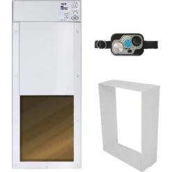 High Tech Pet Products WiFi Enabled Smartphone Controlled Automatic Dog & Cat Door & Wall Installation Kit