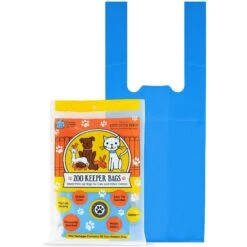 Doggie Walk Bags Baby Powder Scented Tie Handle Zoo Keeper Dog Poop Bags, Blue, 35 Count