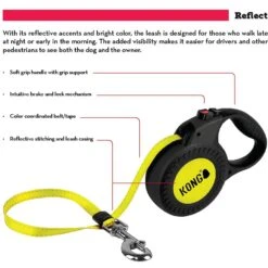 KONG Retractable Reflect Reflective Retractable Dog Leash, Black -PetSafe Kong Shop 264962 PT4. AC SS1800 V1610847153