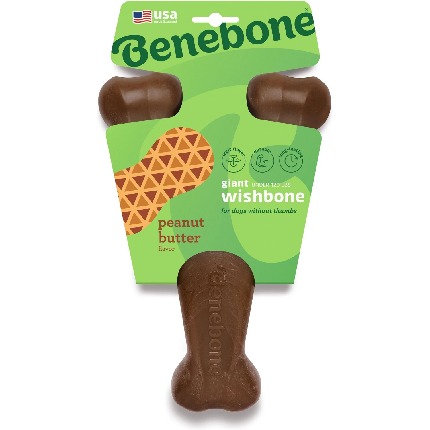 Benebone Wishbone Peanut Butter Flavor Chew Dog Toy 3 Benebone Wishbone Peanut Butter Flavor Chew Dog Toy - Image 3