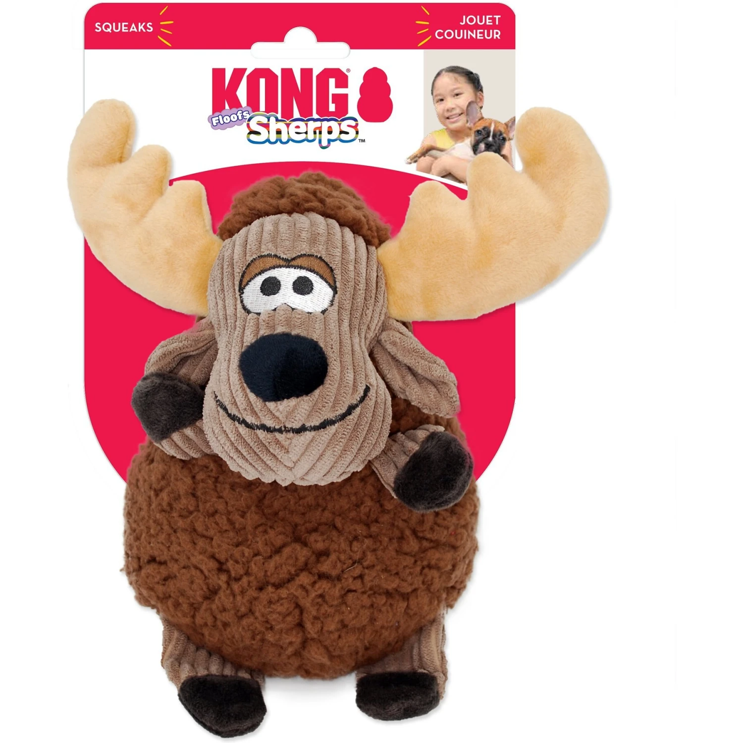 KONG Sherps Floofs Moose Dog Toy 4 KONG Sherps Floofs Moose Dog Toy - Image 4