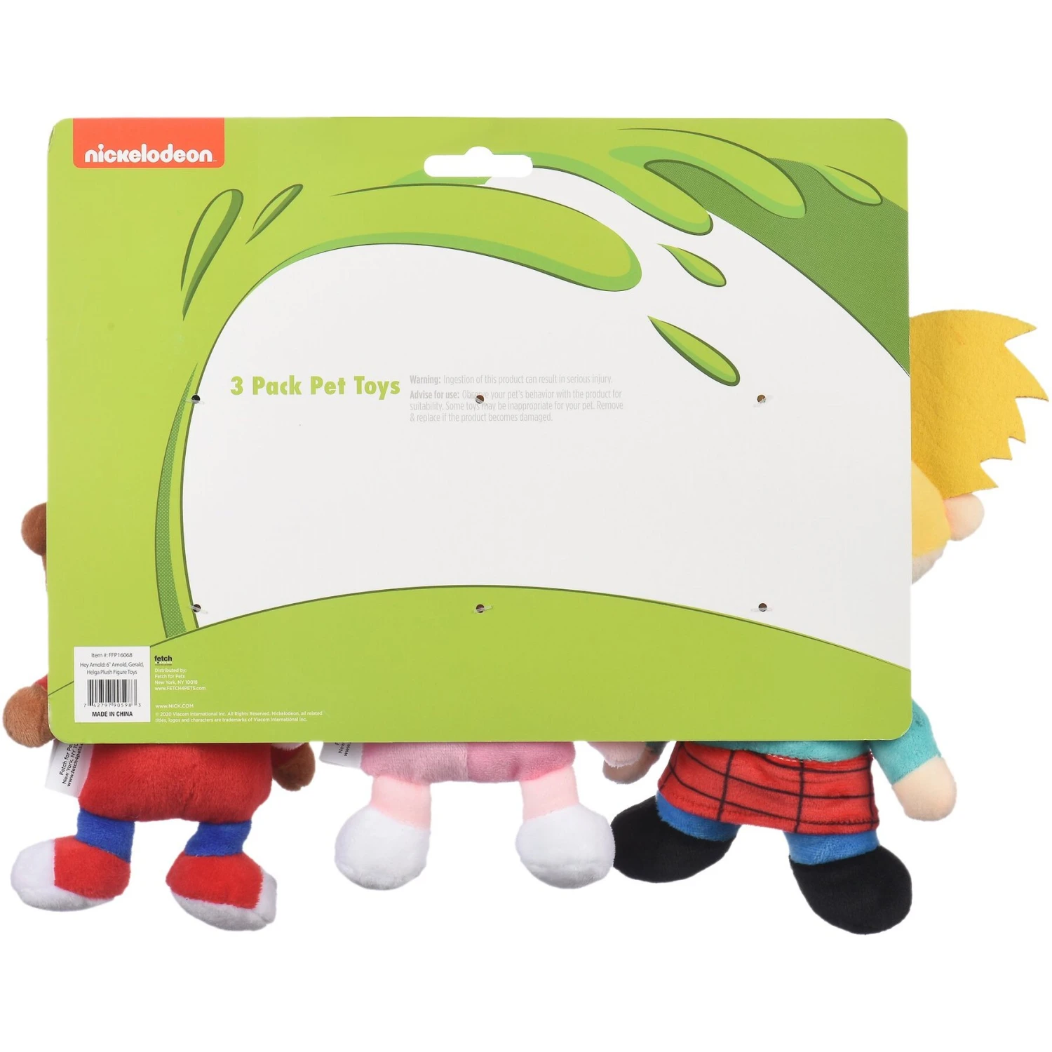 Fetch For Pets Nickelodeon Hey Arnold Gerald, Helga & Arnold Squeaky Plush Dog Toys, 3 Count 3 Fetch For Pets Nickelodeon Hey Arnold Gerald, Helga & Arnold Squeaky Plush Dog Toys, 3 Count - Image 3