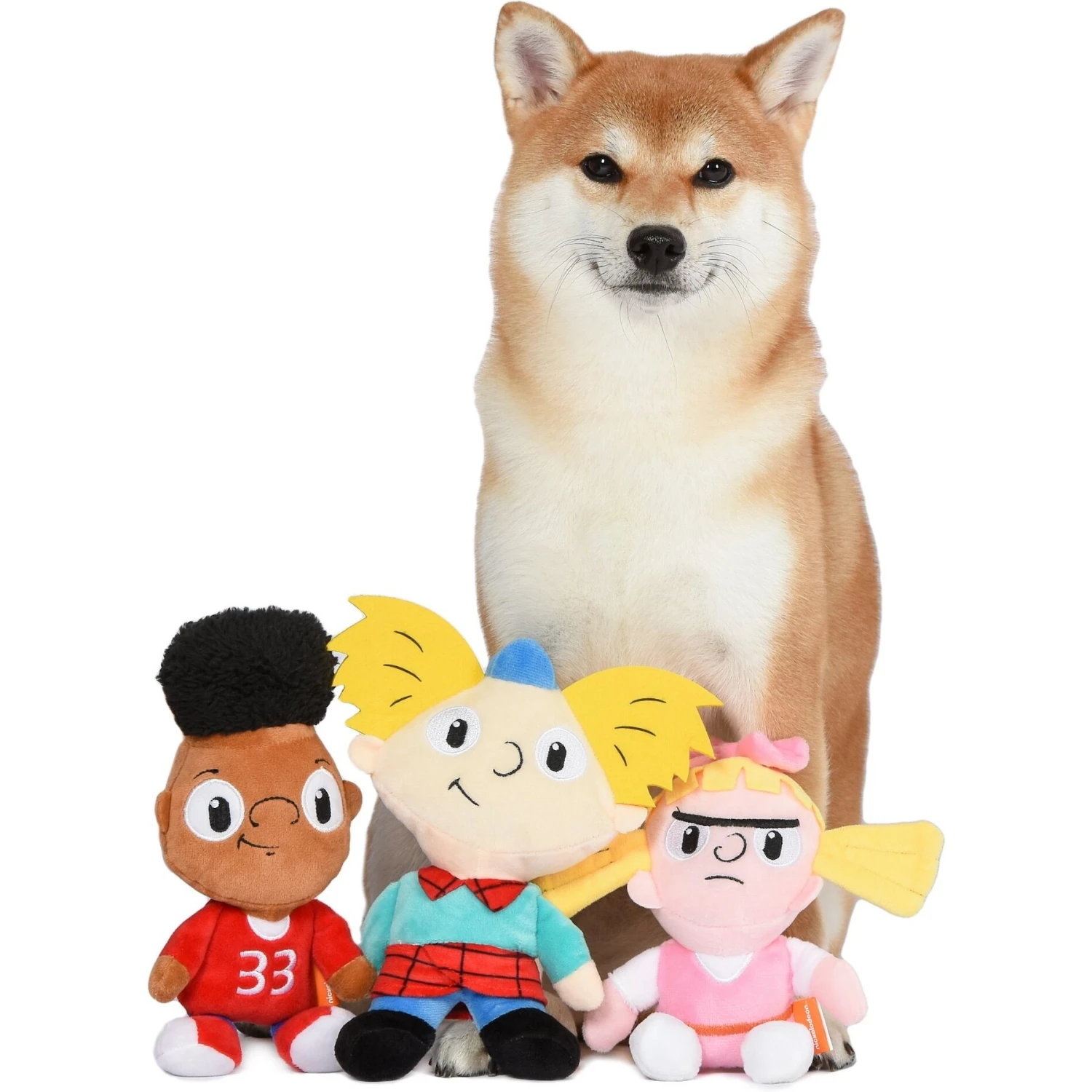 Fetch For Pets Nickelodeon Hey Arnold Gerald, Helga & Arnold Squeaky Plush Dog Toys, 3 Count 4 Fetch For Pets Nickelodeon Hey Arnold Gerald, Helga & Arnold Squeaky Plush Dog Toys, 3 Count - Image 4