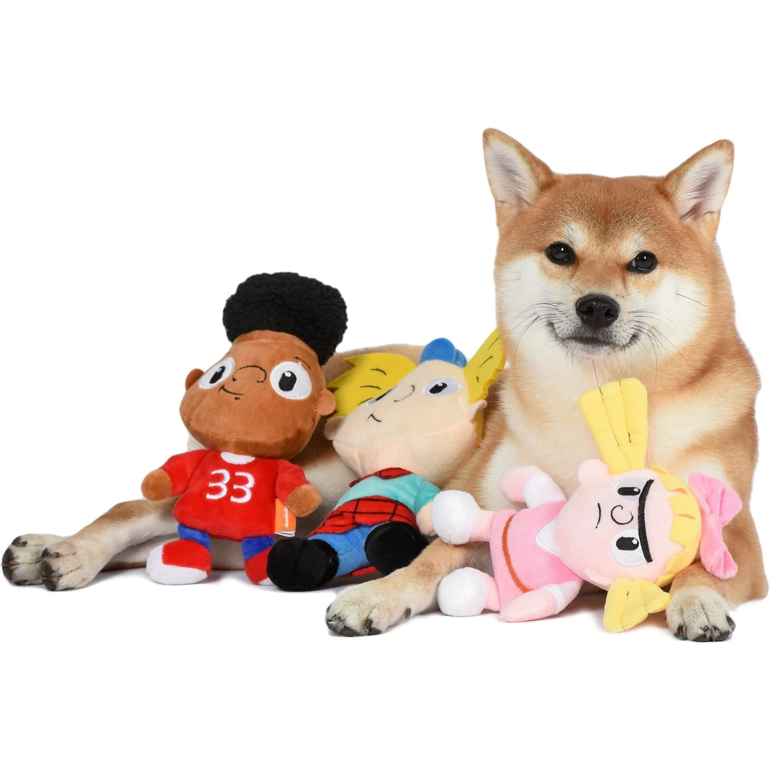 Fetch For Pets Nickelodeon Hey Arnold Gerald, Helga & Arnold Squeaky Plush Dog Toys, 3 Count 5 Fetch For Pets Nickelodeon Hey Arnold Gerald, Helga & Arnold Squeaky Plush Dog Toys, 3 Count - Image 5