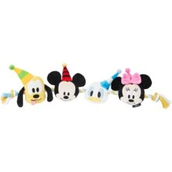 Disney Mickey Mouse & Friends Birthday Plush With Rope Squeaky Dog Toy