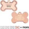 Quick-Tag Diva Bone & Etched Crown Personalized Dog ID Tag