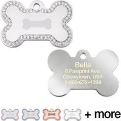 Quick-Tag Diva Bone & Etched Bone Personalized Dog ID Tag