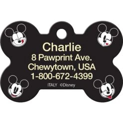 Quick-Tag Disney's Mickey Mouse Bone Personalized Dog ID Tag -PetSafe Kong Shop 266415 PT2. AC SS1800 V1611959783