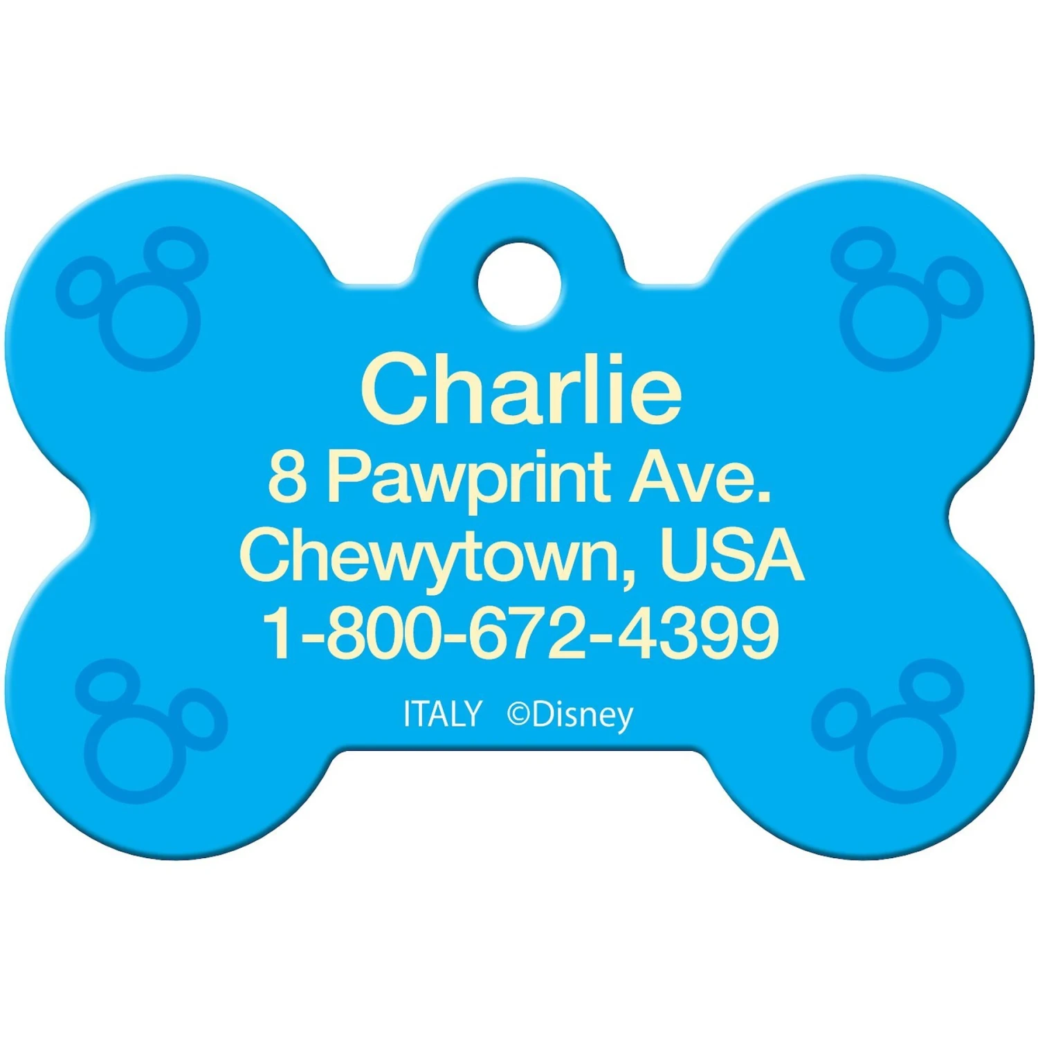 Quick-Tag Disney's Mickey Mouse Bone Personalized Dog ID Tag, Blue 3 Quick-Tag Disney's Mickey Mouse Bone Personalized Dog ID Tag, Blue - Image 3