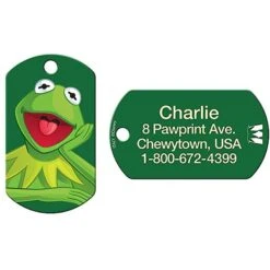 Quick-Tag Disney's Muppets Kermit Military Personalized Dog & Cat ID Tag