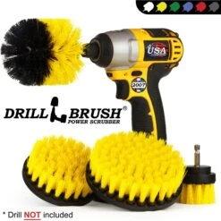 Drillbrush Power Scrubber 4-Piece Stiffness Pet Stain & Hair Removal Kit, Medium Bristle Drill Brush -PetSafe Kong Shop 266441 PT3. AC SS1800 V1611700890