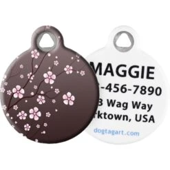 Dog Tag Art Asian Cherry Blossom Personalized Dog & Cat ID Tag