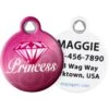 Dog Tag Art Diamond Princess Personalized Dog & Cat ID Tag